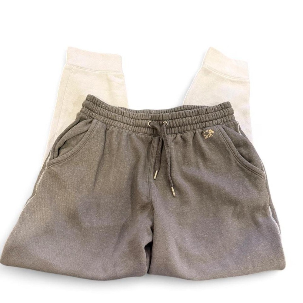 Ivory Ella Grey Cream Ombre Dip Dye Joggers Sweatpants Small Save The Elephants